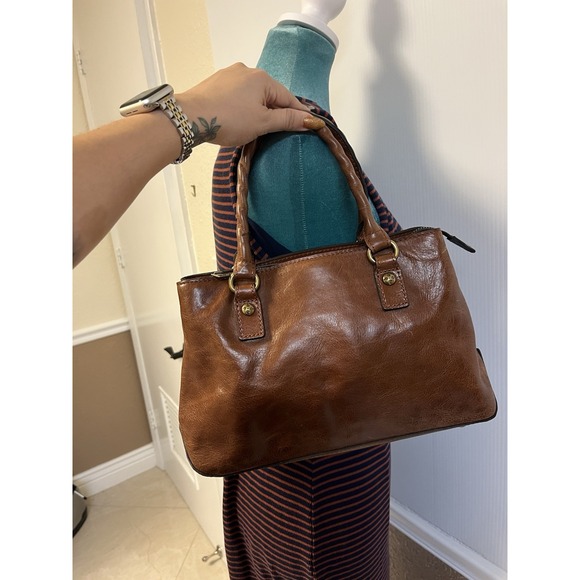 Patricia Nash Heritage‎ Angela Double-Compartment Leather Satchel Handbag - Picture 6 of 16